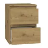 Mesita de noche Top e shop M2 ARTISAN, 2 cajones, madera de roble, 300×300×400 mm