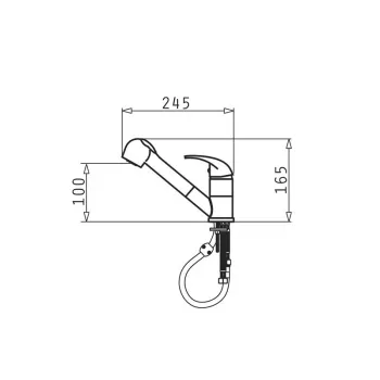 Pyramis Fido Grifo de cocina, Grey Concrete, 090921838