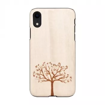 Funda para smartphone man and wood para iPhone XR — madera de manzano, superficie negra