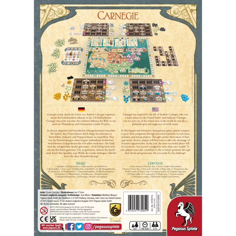 Pegasus Spiele Carnegie juego de mesa de economía