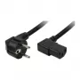 LogiLink CP103 cable de alimentación, CEE 7/7 acodado a IEC C13 acodado, 2 m, negro