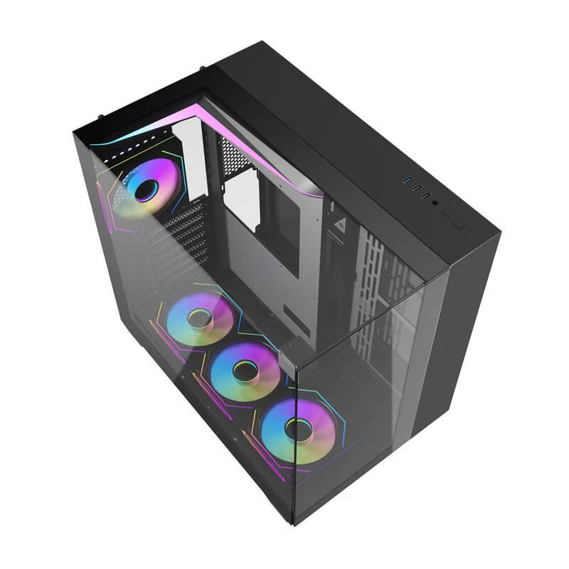 Caja para ordenador Darkflash TH285 (negra) + 4 ventiladores