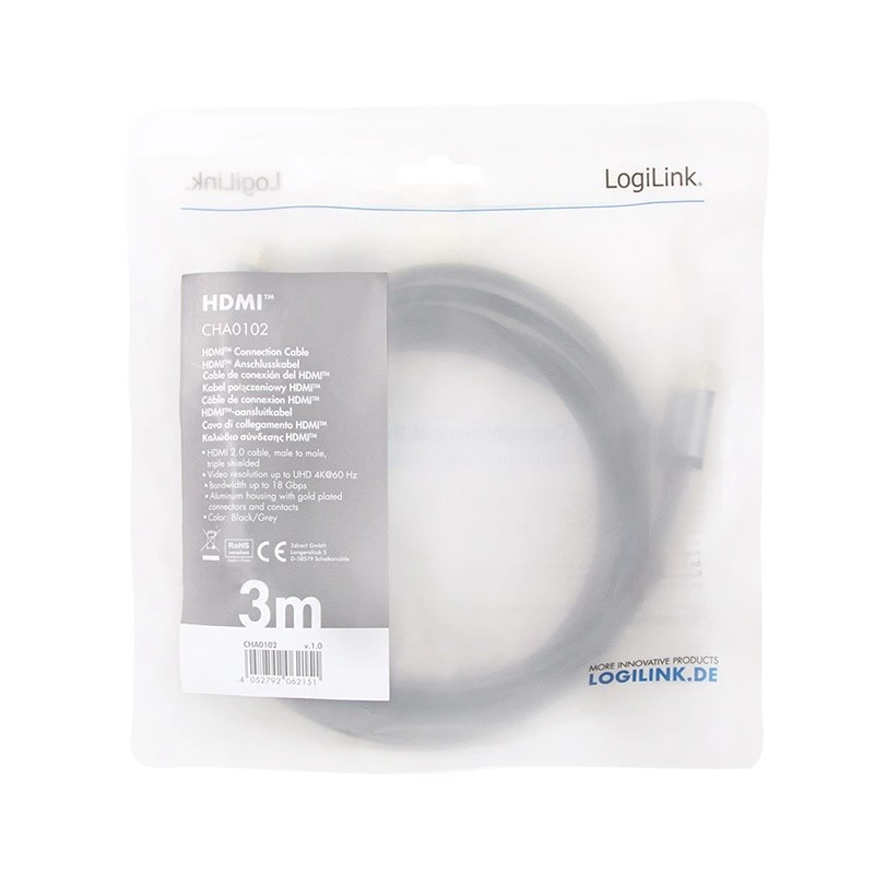 Cable HDMI LogiLink CHA0102 3m