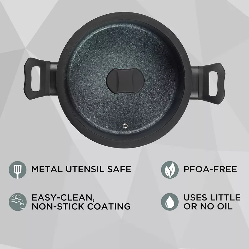 Olla para carne Russell Hobbs RH01863EU7 20 cm Crystaltech batería de cocina acero inoxidable tapa de vidrio