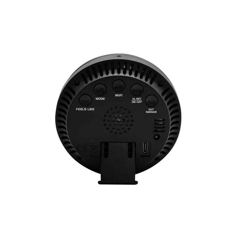 Estación meteorológica BLAUPUNKT WS35BK APP – pantalla LCD, temperatura y humedad, alarma, calendario, conectividad por app, 94×94×27 mm