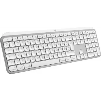 Logitech MX Keys S for Mac Teclado Oficina RF Wireless + Bluetooth QWERTZ Alemán Aluminio Blanco