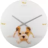 Reloj NeXtime 8136 Puppy, Ø43 cm, pared, blanco/beige