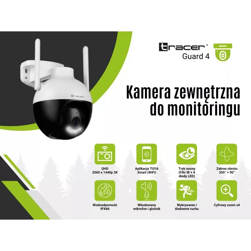 Cámara de vigilancia Tracer 47376 GUARD 4 HD