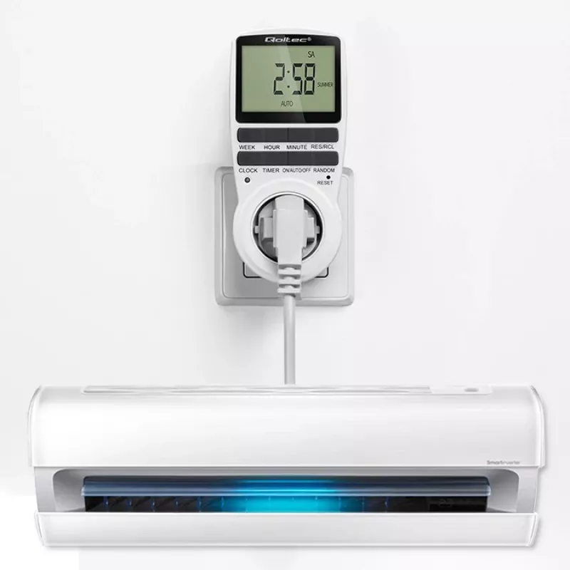 Temporizador electrónico QOLTEC PC0628 con pantalla LCD, cuenta atrás de 24 horas