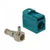 Delock 89723 FAKRA Z hembra 90° para crimpar, Water Blue
