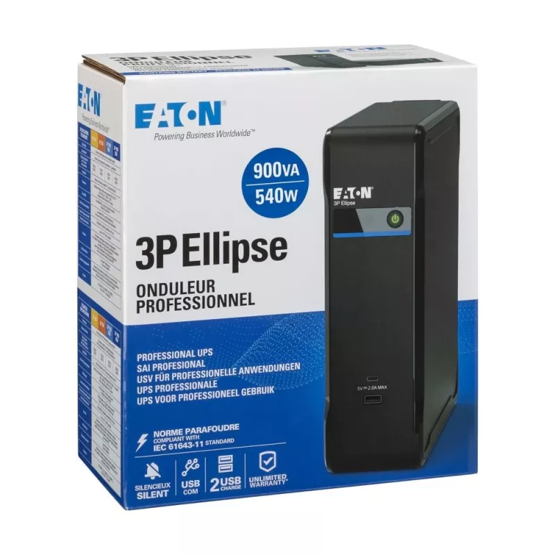 Eaton 3P900UI SAI Standby Offline 0,9 kVA 540 W 4 tomas AC