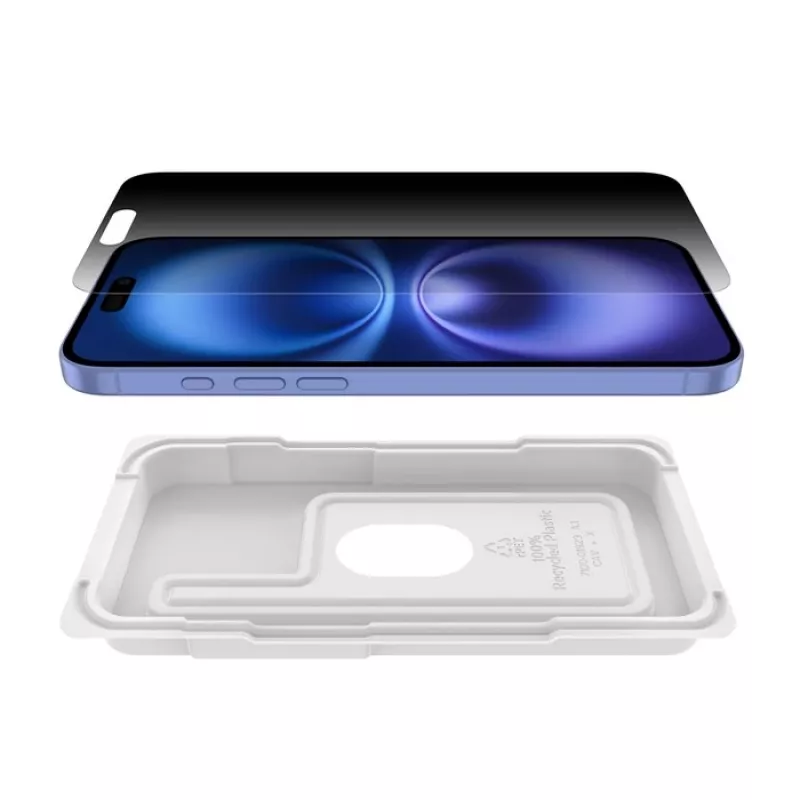 Protector de pantalla con privacidad Belkin OVA168HQ para iPhone 16 Plus antibacteriano resistente a golpes