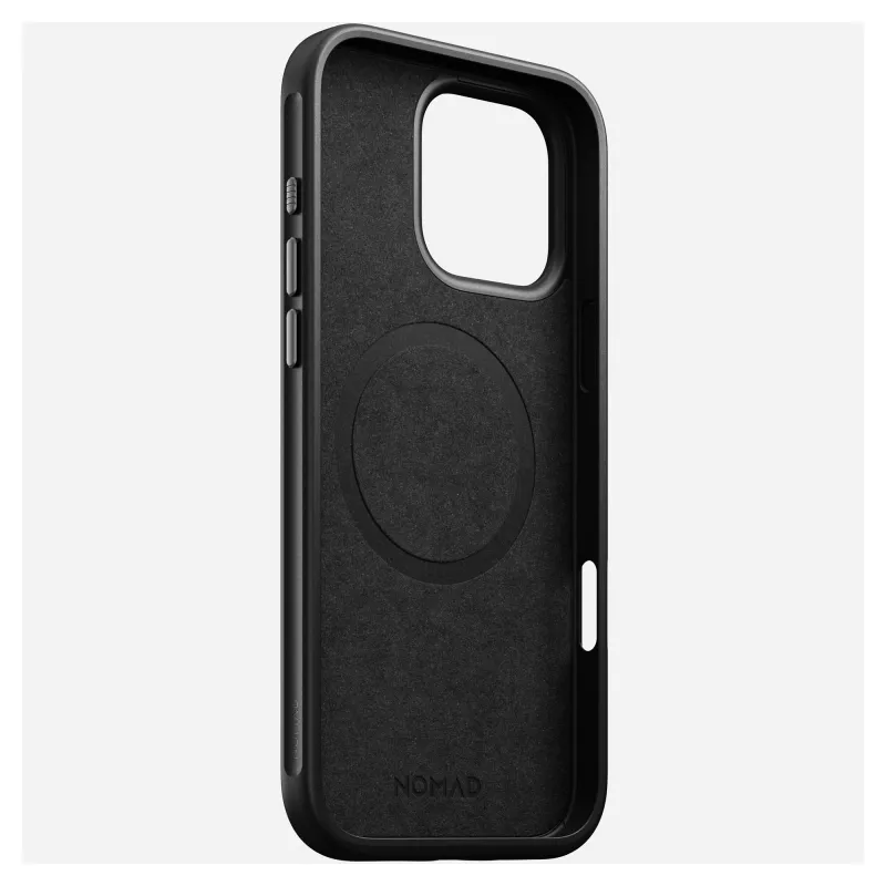 Funda para móvil Nomad NM01693185 para Apple iPhone 16 Pro Max, cuero/TPU/PC, negra, compatible con pantalla de 17,5 cm (6,9