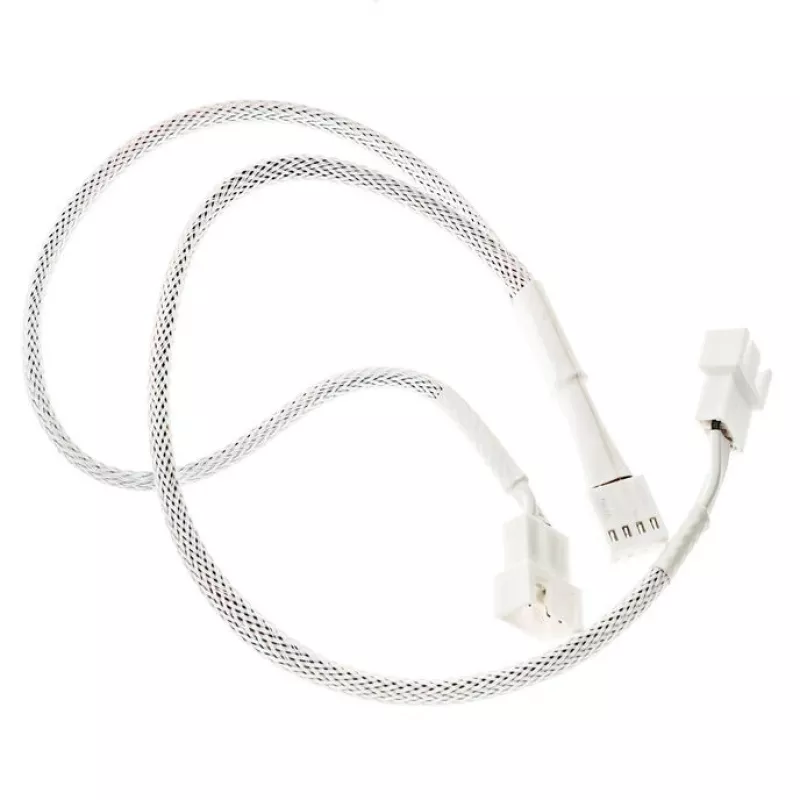 Cable en Y para ventiladores PWM Kolink PGW-AC-KOL-159 35cm trenzado blanco, conector PWM de 1 a 2