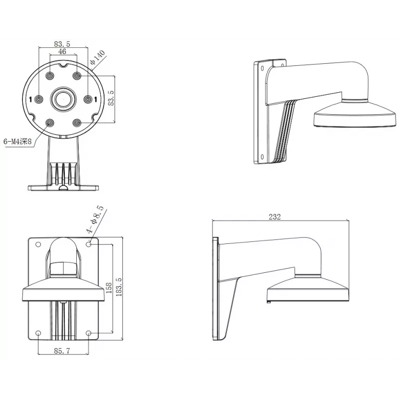 Soporte de cámara Hikvision DS-1273ZJ-140