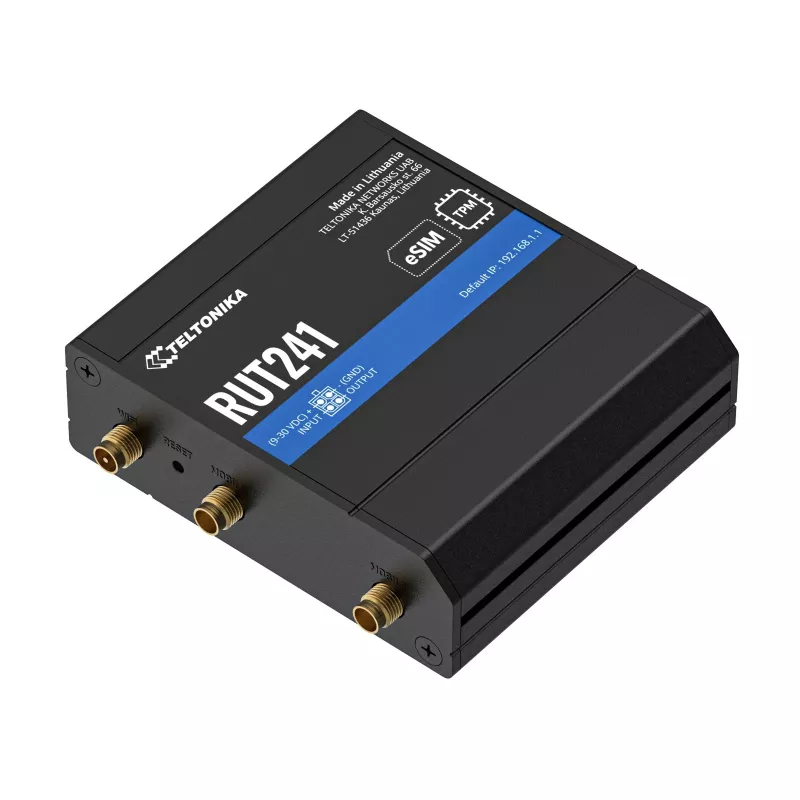 Router LTE WiFi 4 Teltonika RUT241 versión eSIM Europa con fuente de alimentación EU (RUT241210000)