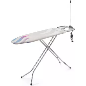 Tabla de planchar de tamaño completo Vileda 167342 — superficie 1200×380 mm, altura máx. 97 cm, plegable con soporte para plancha