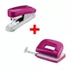 Set de perforadora y grapadora NOVUS E210 perforadora y E15 grapadora, rosa