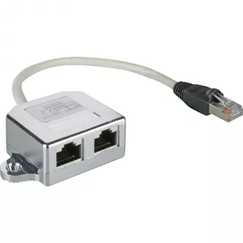 Wentronic Goobay Divisor de cable (Network Doubler), adaptador en Y CAT - Cableado 2 x CAT 5 Ethernet, apantallado (68908)