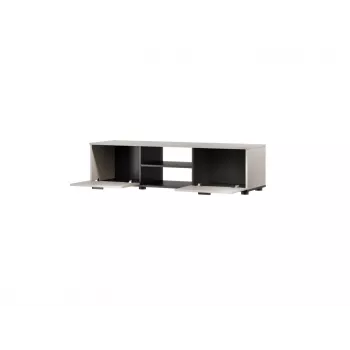 Mueble TV cama meble SOHO 140x43x37 cm — superficie cashmere, marco negro