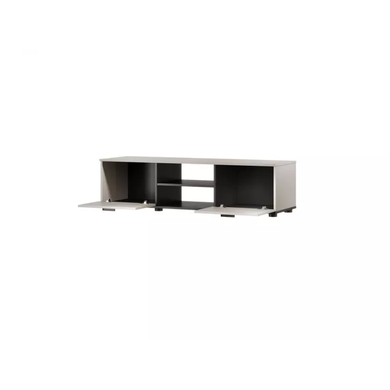 Mueble TV cama meble SOHO 140x43x37 cm — superficie cashmere, marco negro