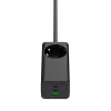 Akyga AK-CH-21 Cargador USB GaN 65 W, 2 x USB-C + USB-A, con regleta, 1,5 m, negro
