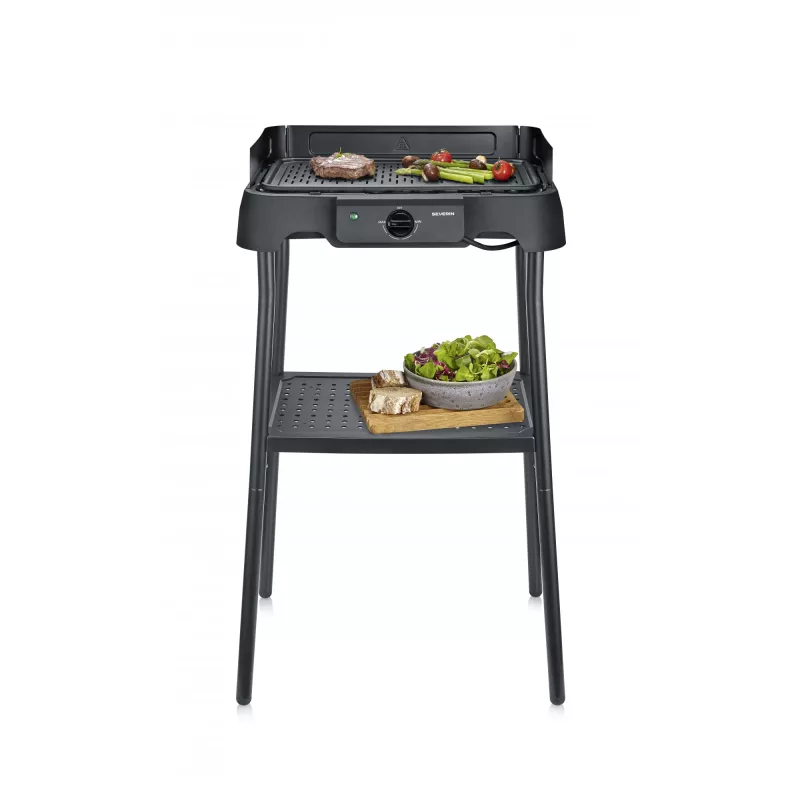 Parrilla eléctrica de sobremesa SEVERIN PG 8596, 2000 W, parrilla rectangular, negra, mando giratorio