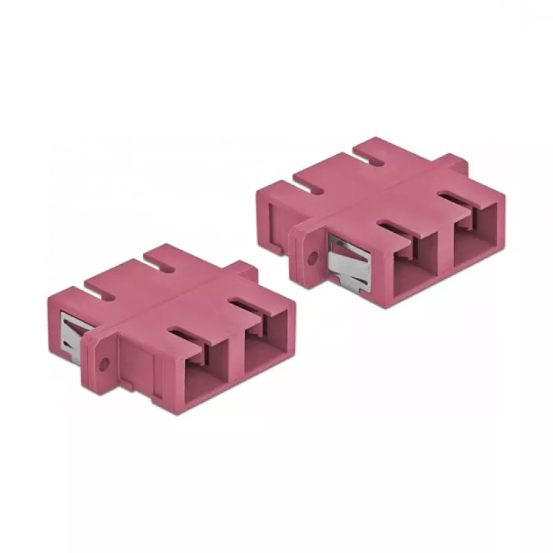 Acoplador de fibra óptica SC hembra-hembra DELOCK 85998, violeta, pack de 4