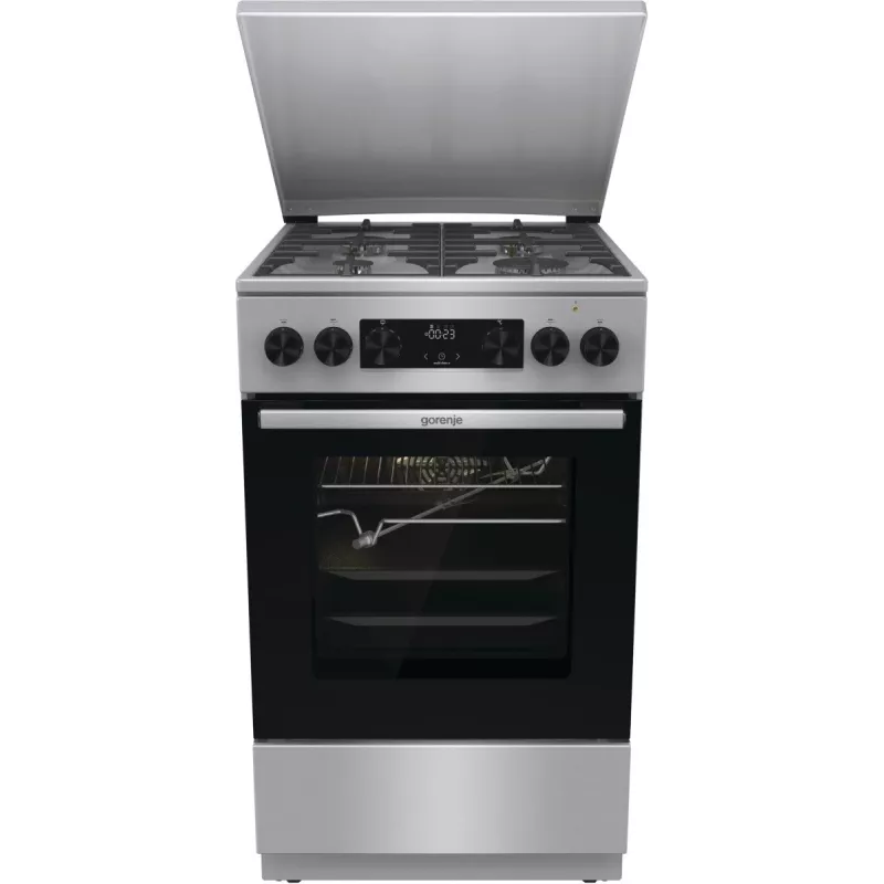 Gorenje GKS5C71XF cocina independiente con horno Plata