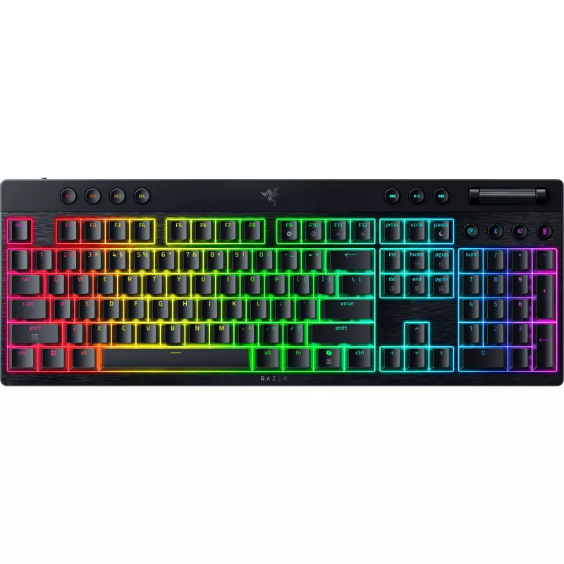 Teclado mecánico de perfil bajo Razer BlackWidow V4 — interruptores Orange, Bluetooth inalámbrico