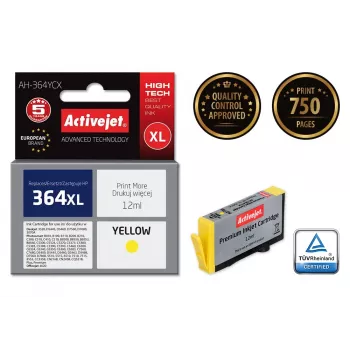 Activejet AH-364YCX Tinta (sustituto de HP 364XL CB325EE; Premium; 12 ml; amarillo)