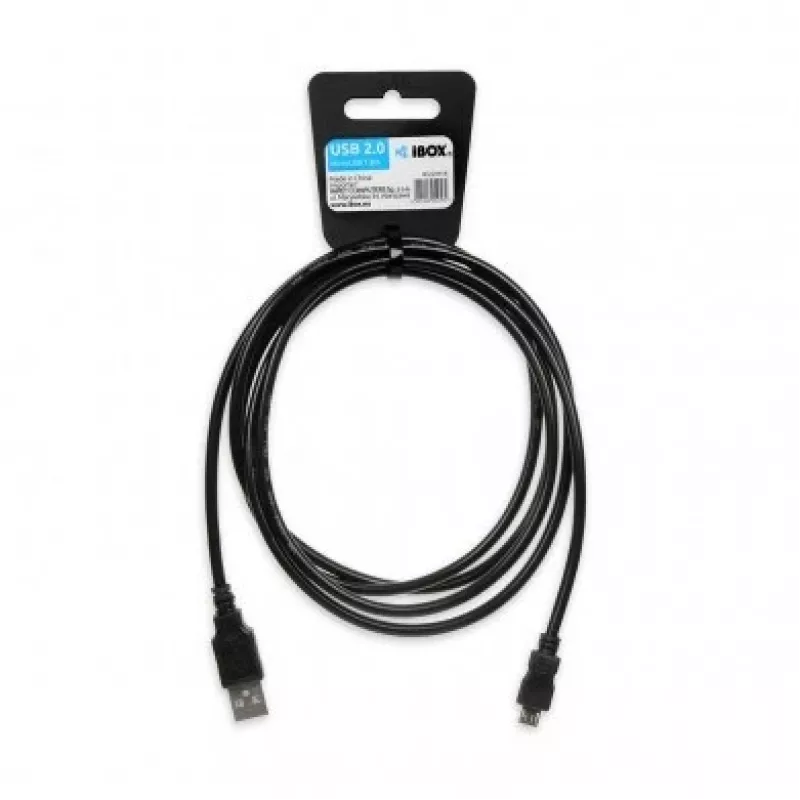 Cable USB A a Micro-USB B IBOX IKU2M18 1,8 m USB 2.0, negro, 2 A