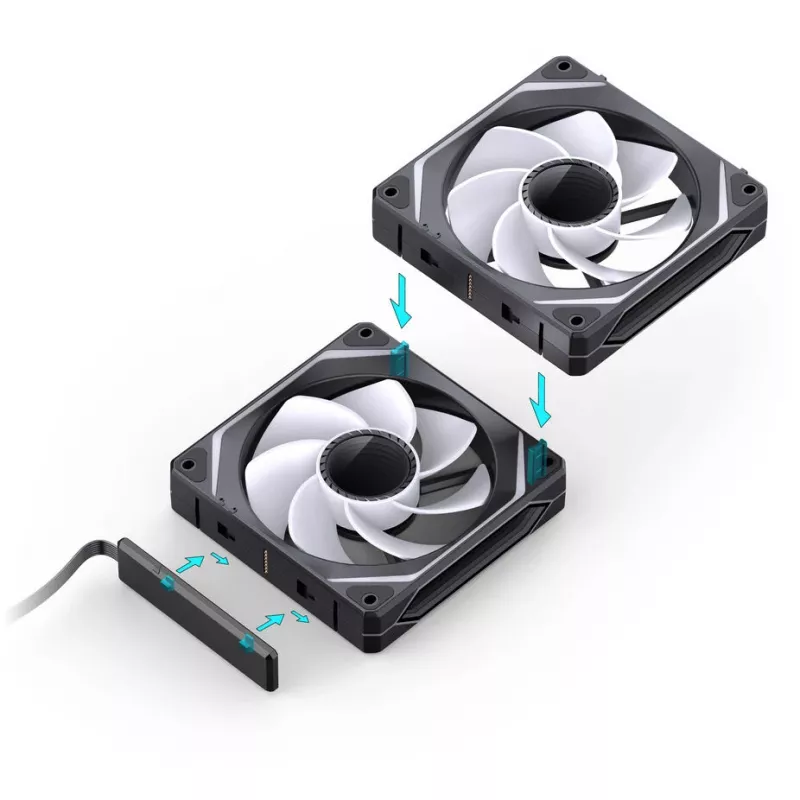Set de ventiladores de carcasa ARGB de 120 mm Jonsbo ZL-120BR pack de 3 con iluminación reversible