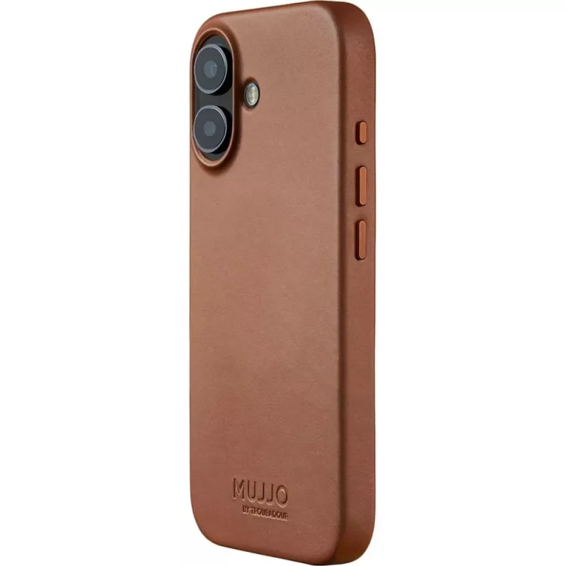 Mujjo Full Leather Case MagSafe funda para iPhone 17 marrón