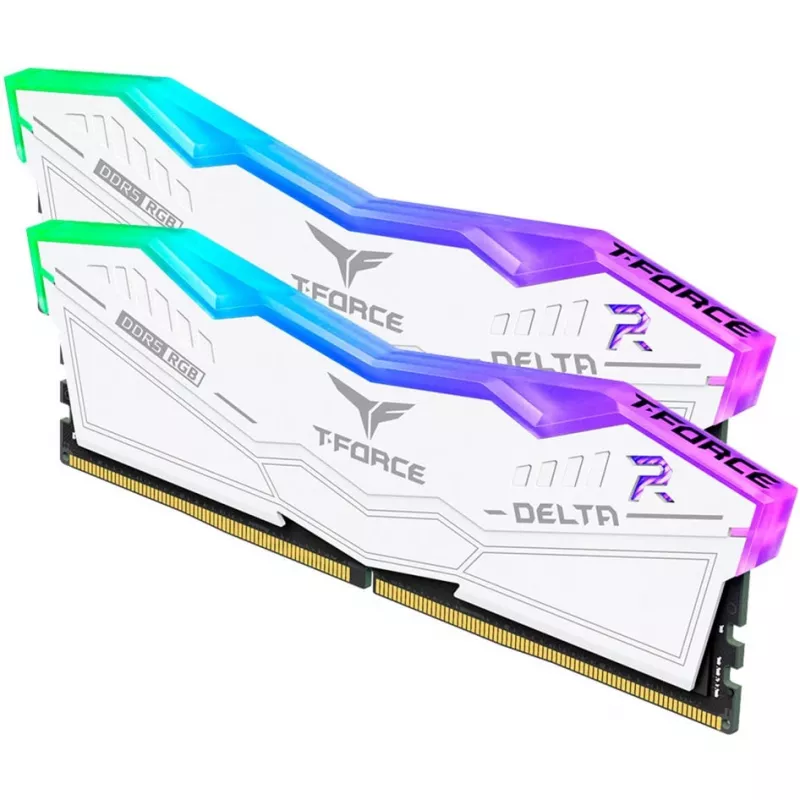 DIMM 32 GB DDR5-6000 (2x 16 GB) kit dual, memoria blanca, FF4D532G6000HC30DC01, Delta RGB, INTEL XMP