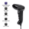 Lector de códigos de barras de mano QOLTEC 50868 — escáner láser 1D/2D, USB con cable e inalámbrico, distancia de trabajo 600 mm, negro