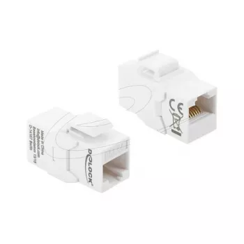 Delock 90991 Acoplador Keystone RJ45 a RJ45 Cat.6A, sin blindaje, blanco