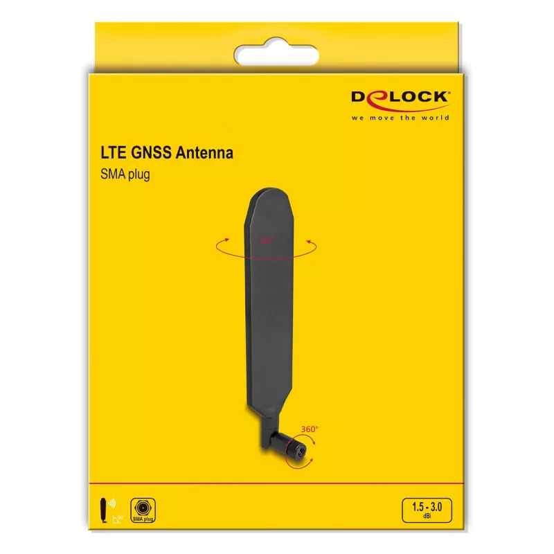 Antena omnidireccional DeLOCK 90103 3 dBi conector SMA