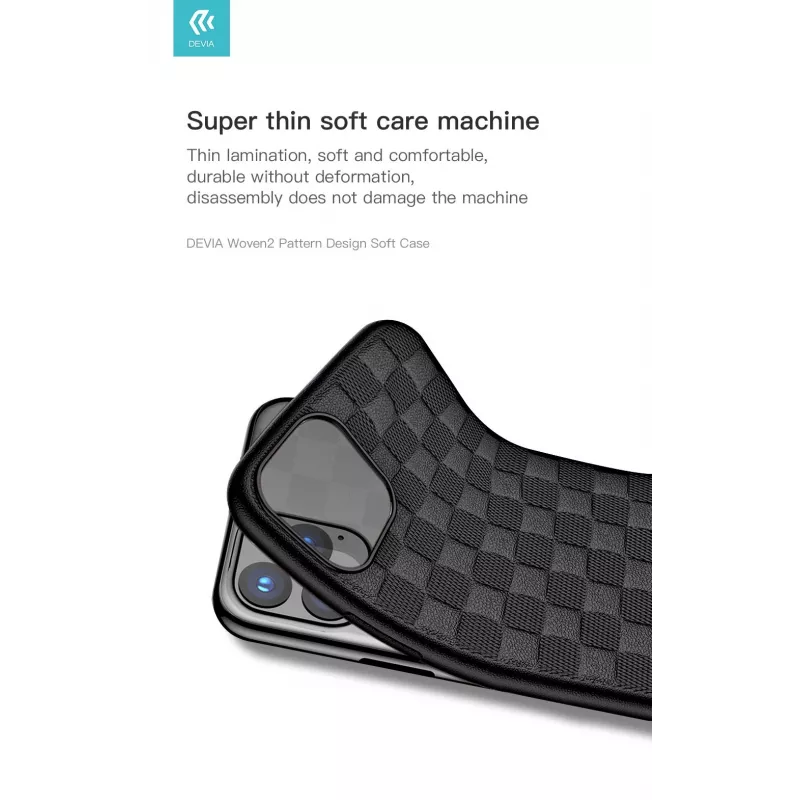 Funda blanda Devia Woven2 para iPhone 11 Pro, funda protectora de textura tejida, rojo