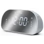 Radio reloj Muse M-170CMR — radio reloj digital, pantalla LED de 1,2 pulgadas, FM, AC 230V, respaldo AAA, espejo/blanco