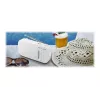 Radio portátil Muse M-025 RW — FM/AM analógica, blanca, a pilas, antena externa