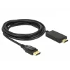 Adaptador de cable de vídeo DeLOCK 85318 DisplayPort a HDMI 3m negro
