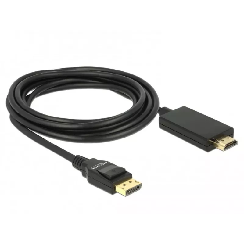 Adaptador de cable de vídeo DeLOCK 85318 DisplayPort a HDMI 3m negro
