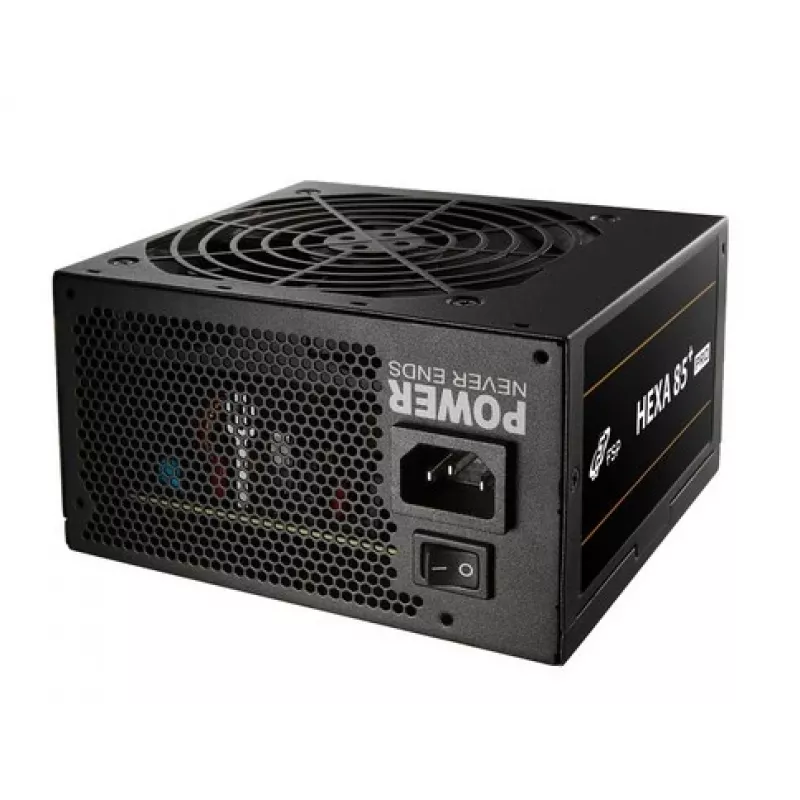 Fuente de alimentación FSP HEXA 85+ PRO 650W ATX ATX2.5 negra, 650 W, 100 - 240 V, 50 - 60 Hz, 9 - 4 A, Activa, 100 W