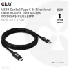 CLUB3D Cable USB4 Gen3x2 Type-C bidireccional 8K60Hz, Datos 40Gbps, PD 240W(48V/5A) EPR M/M 2m / 6.56ft