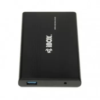 Caja para HDD IBOX HD-02 negra para unidades SATA de 2,5 pulgadas, USB 3.2 Gen 1 (Type-A), una bahía, metal
