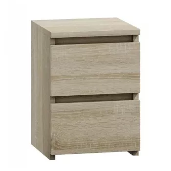 Mesita de noche top e shop M2 SONOMA — mesita de noche de 2 cajones, roble, 300×300×400 mm