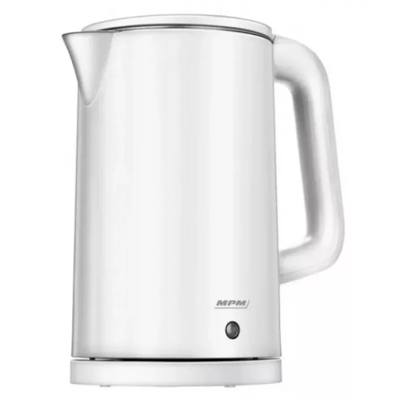 Hervidor de agua MPM 1,7 L 2200 W carcasa de acero inoxidable, botones, termostato regulable, bloqueo de seguridad