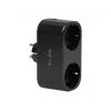 Enchufe inteligente doble controlado por Wi-Fi TUYA, negro