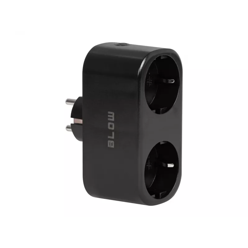 Enchufe inteligente doble controlado por Wi-Fi TUYA, negro